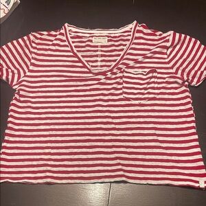 We The Free Red and White Striped Tee